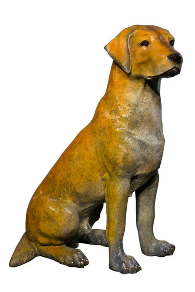 Bronze Labrador Dog Statue Colored